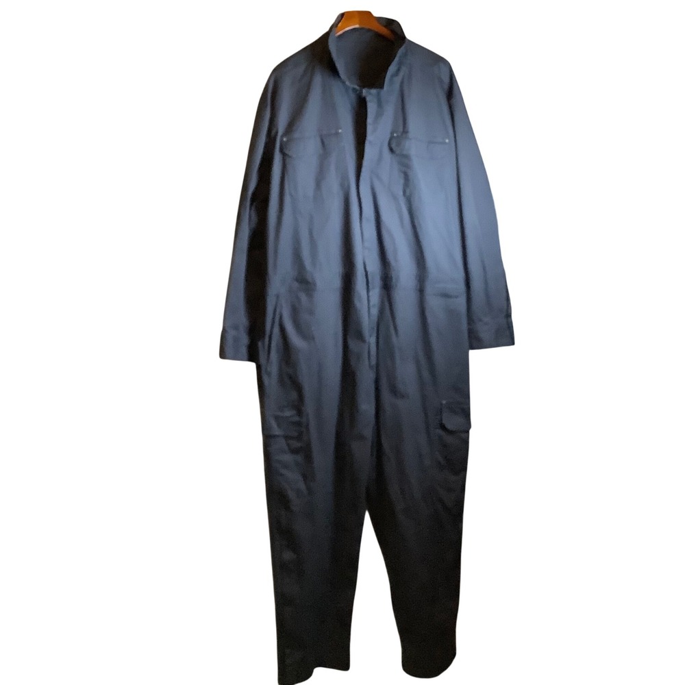 Duluth Trading Co Mens Navy Blue Cotton Blend Utility Work Coveralls 2XL x 34